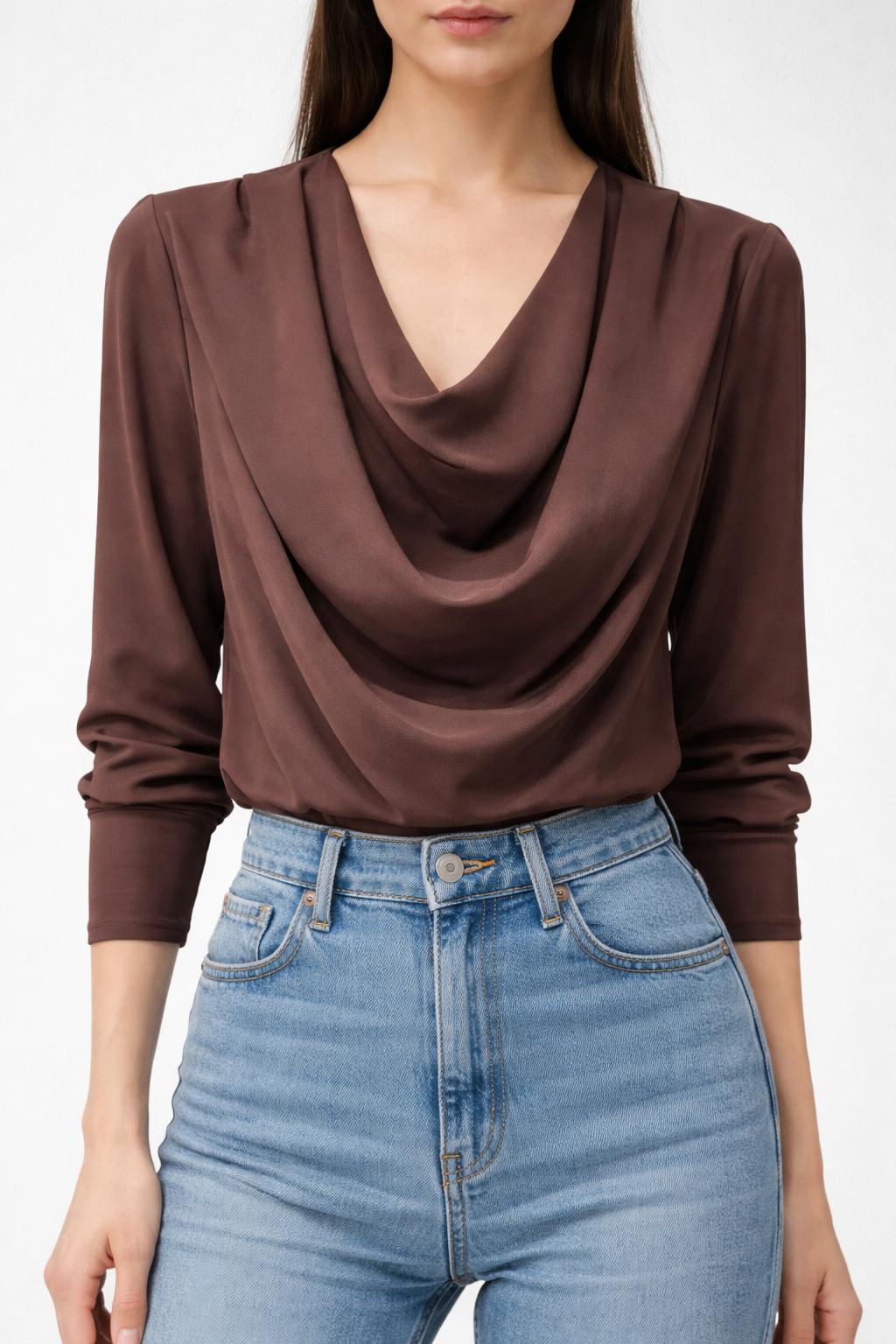 Blusa scollo cappuccio