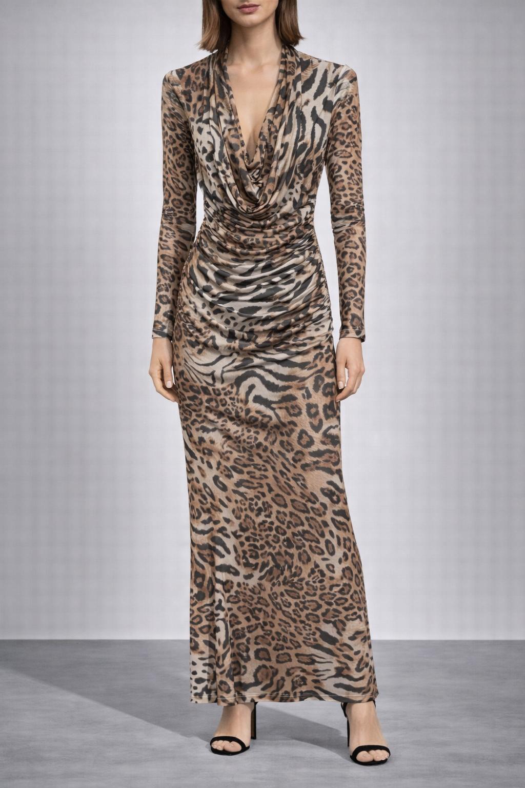 Abito animalier garzato