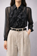 Camicia semitrasparente