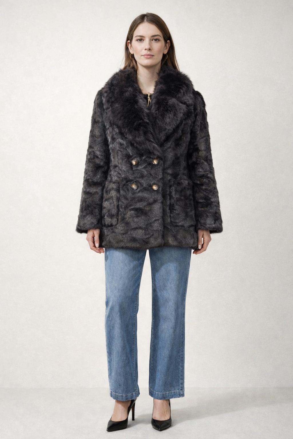 Ecopelliccia doppiopetto