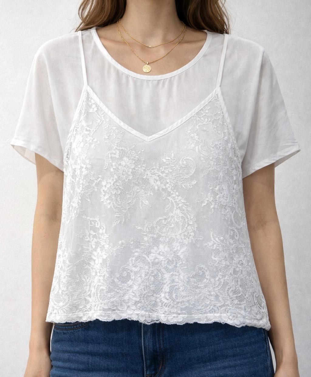 Blusa top pizzo