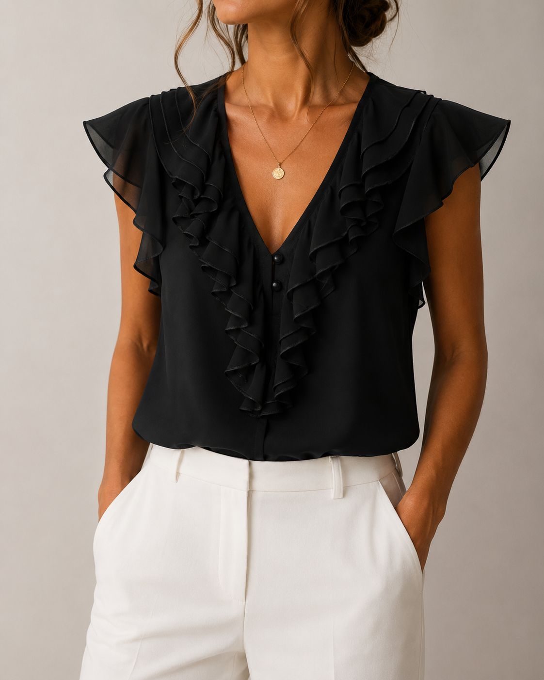 Blusa con rouches