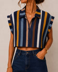 Camicia righe crop