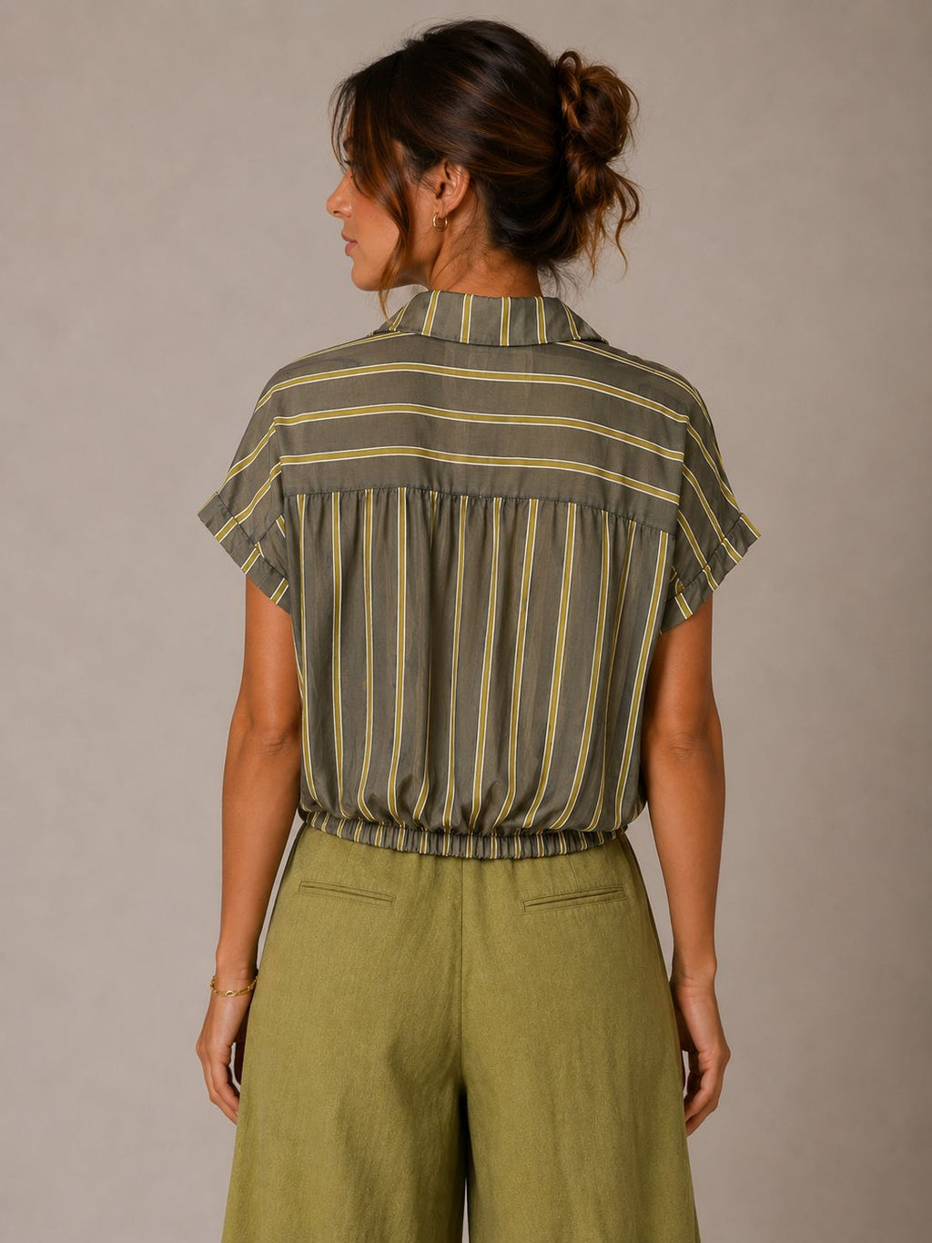 Camicia crop righe