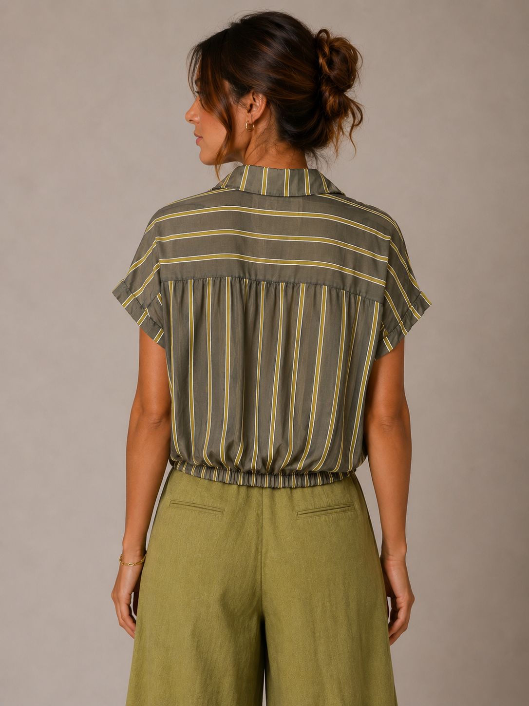 Camicia crop righe