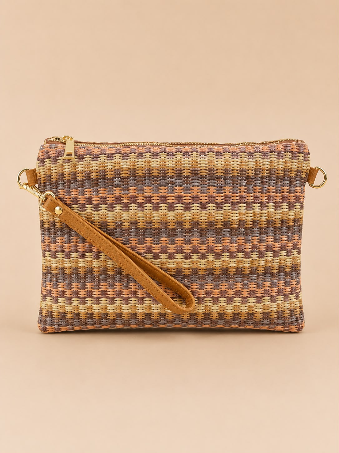 Pochette intrecciata pelle