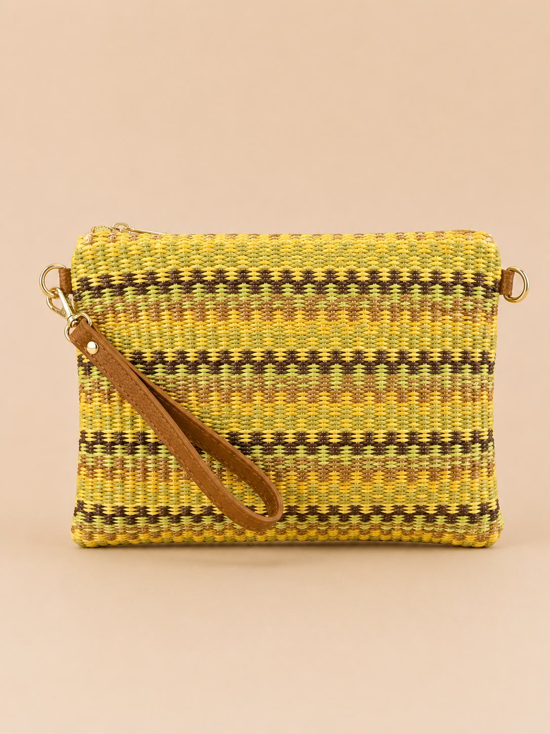 Pochette intrecciata pelle