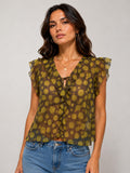 Blusa rouches e volant