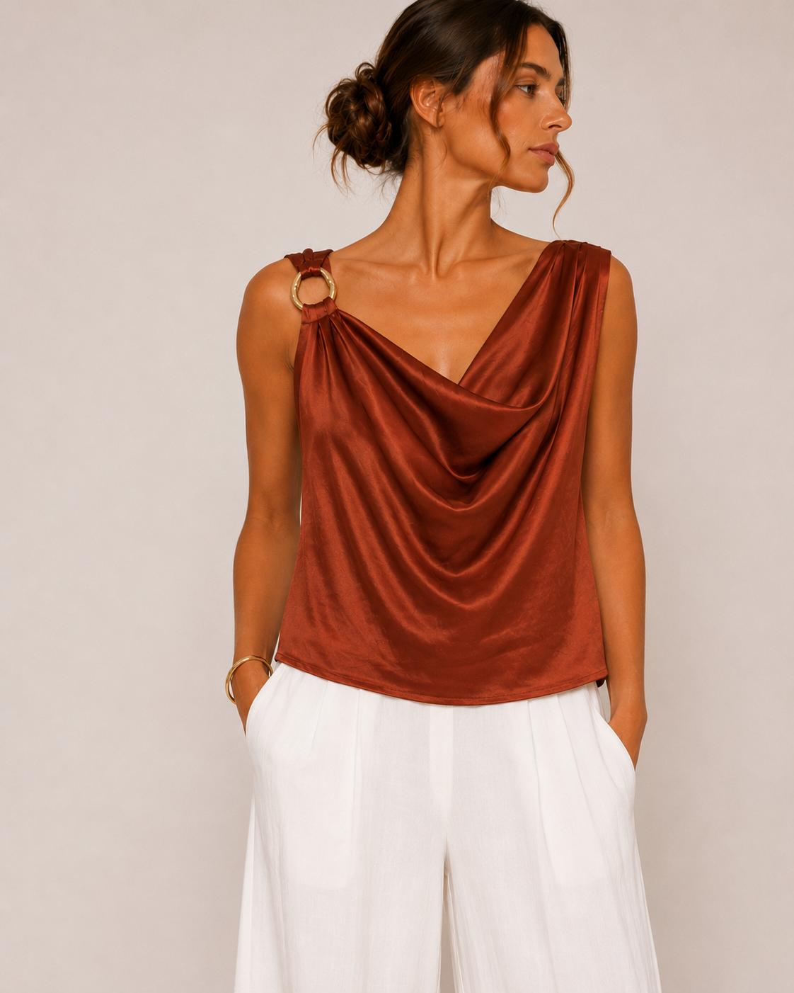 Top fluido drappeggiato