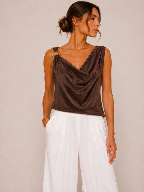 Top fluido drappeggiato