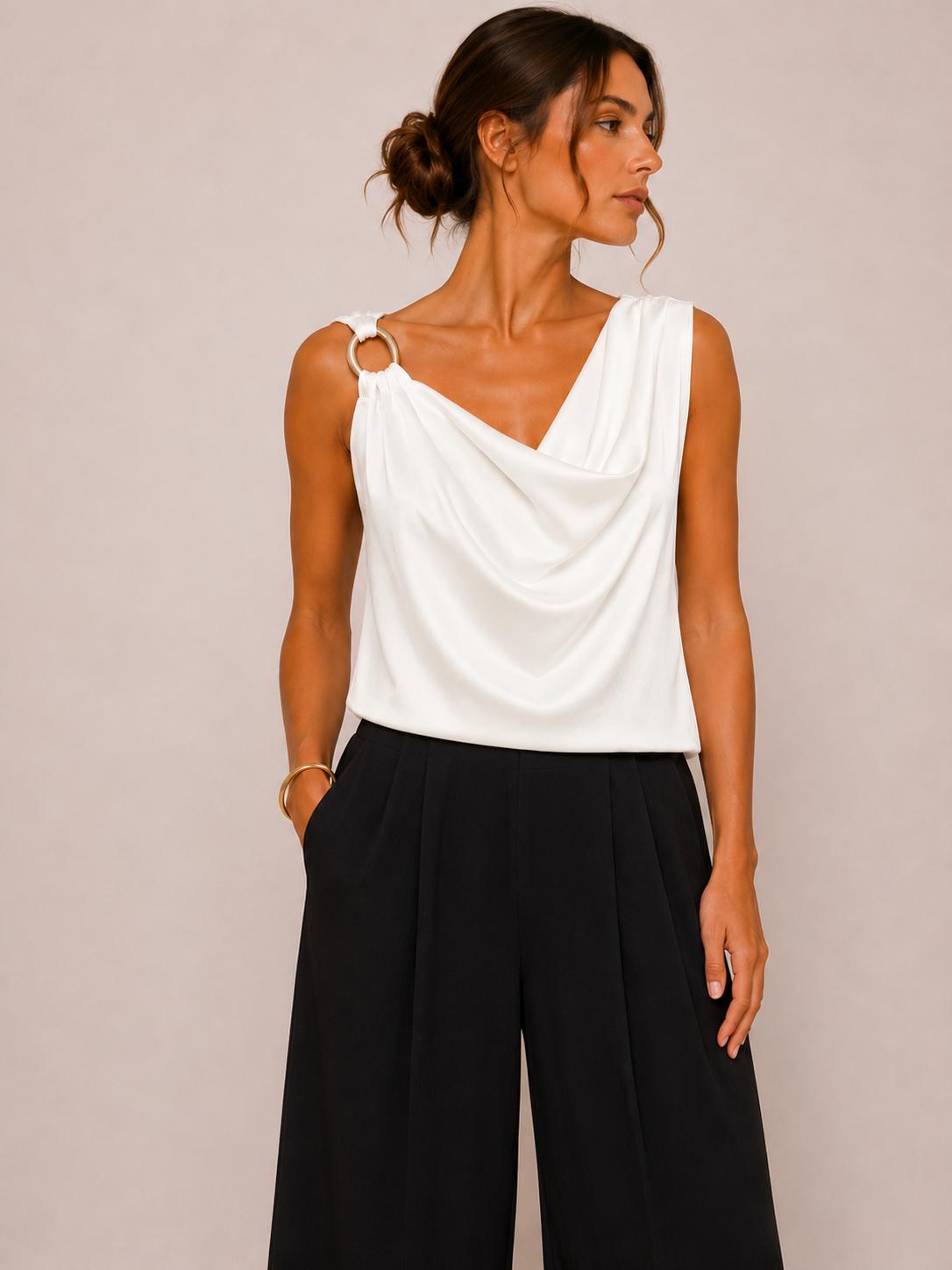Top fluido drappeggiato