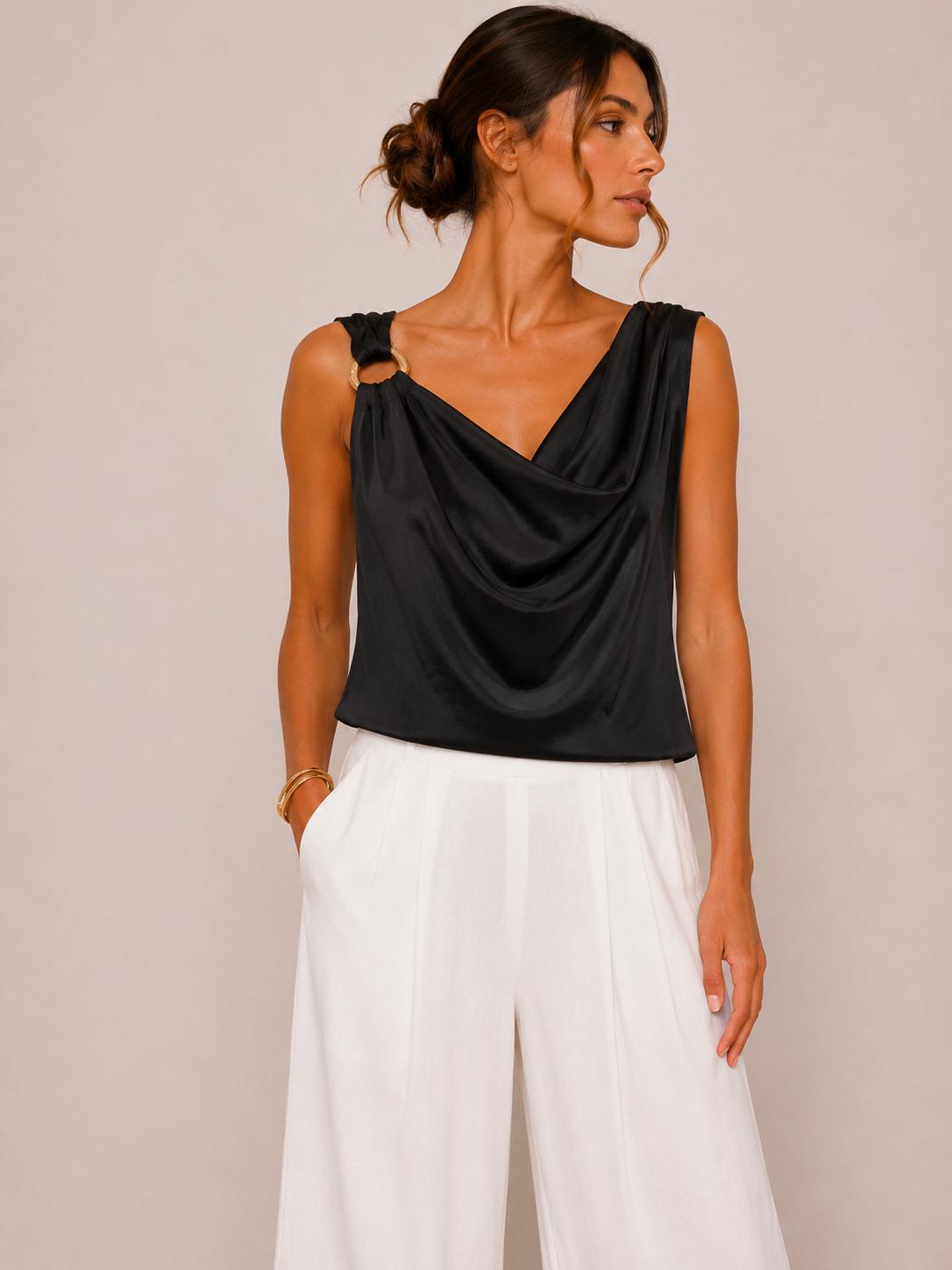 Top fluido drappeggiato