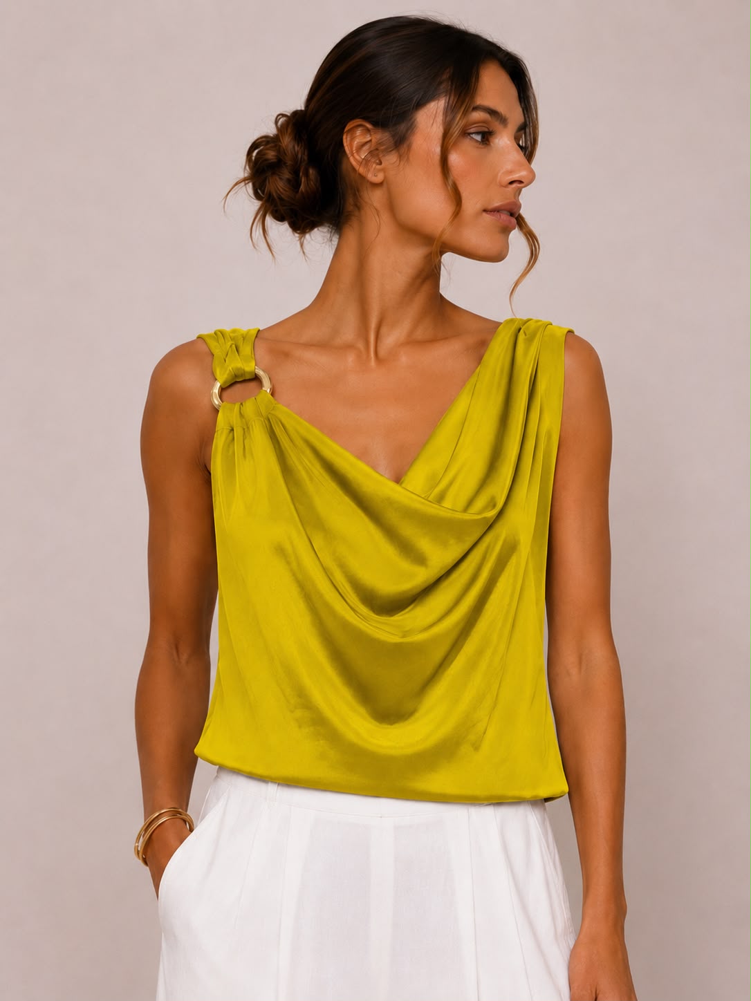 Top fluido drappeggiato