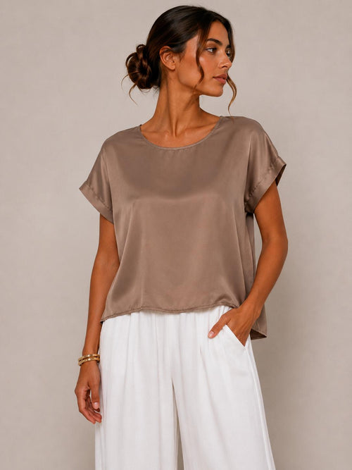 Blusa corta fluida