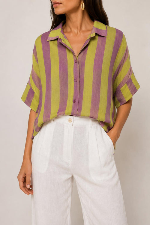 Camicia Crop a righe