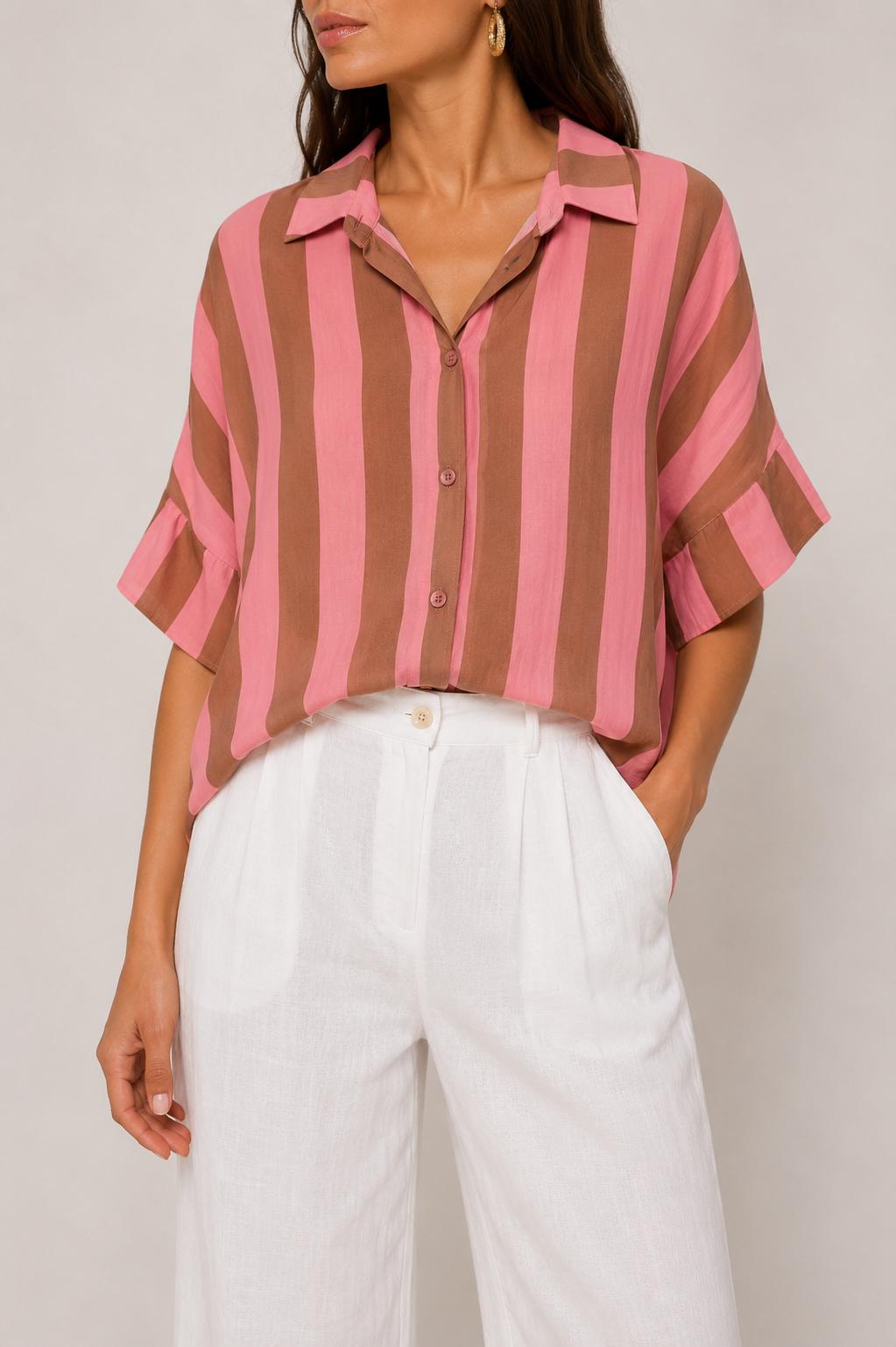Camicia Crop a righe