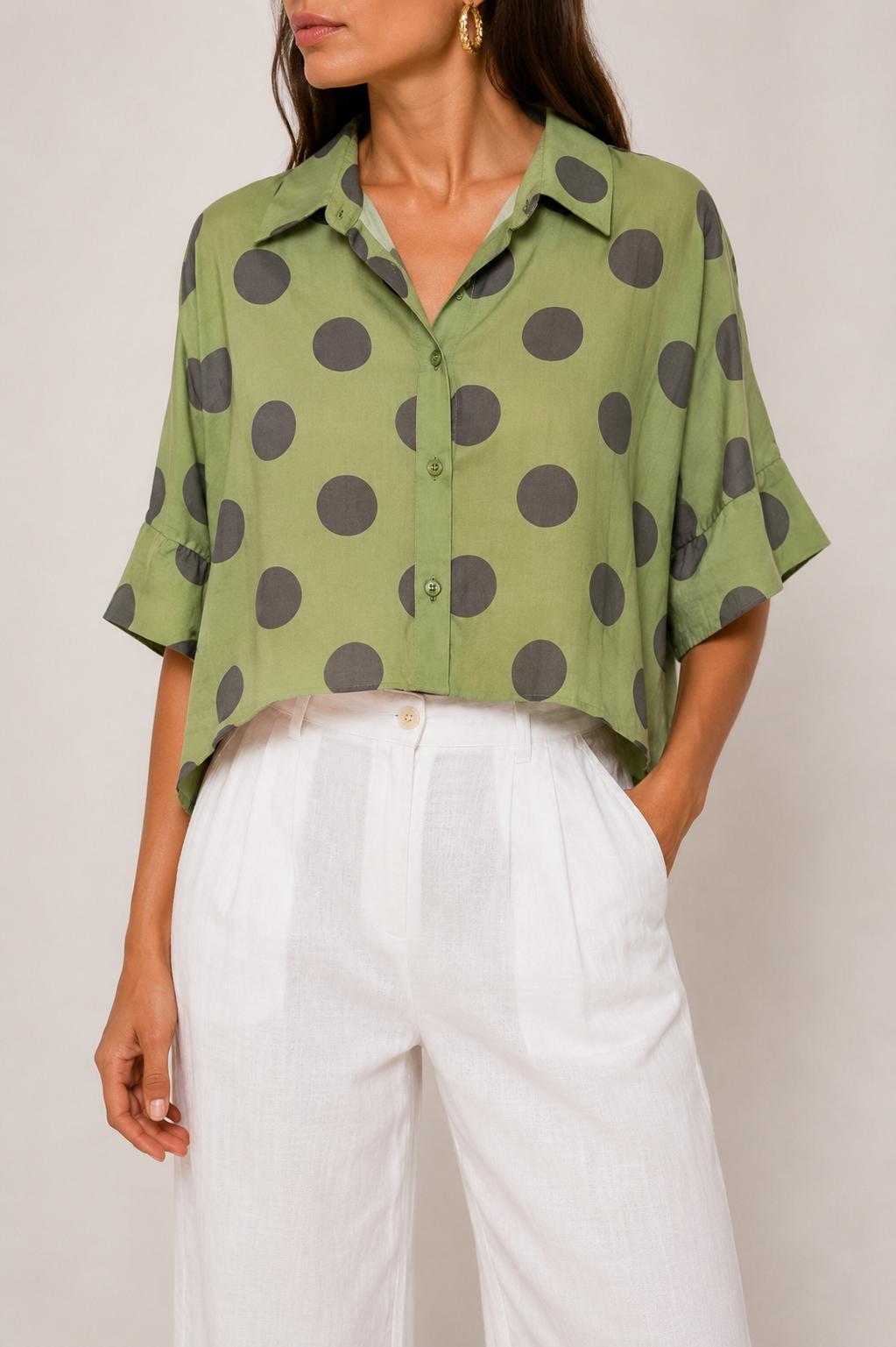 Camicia crop Pois