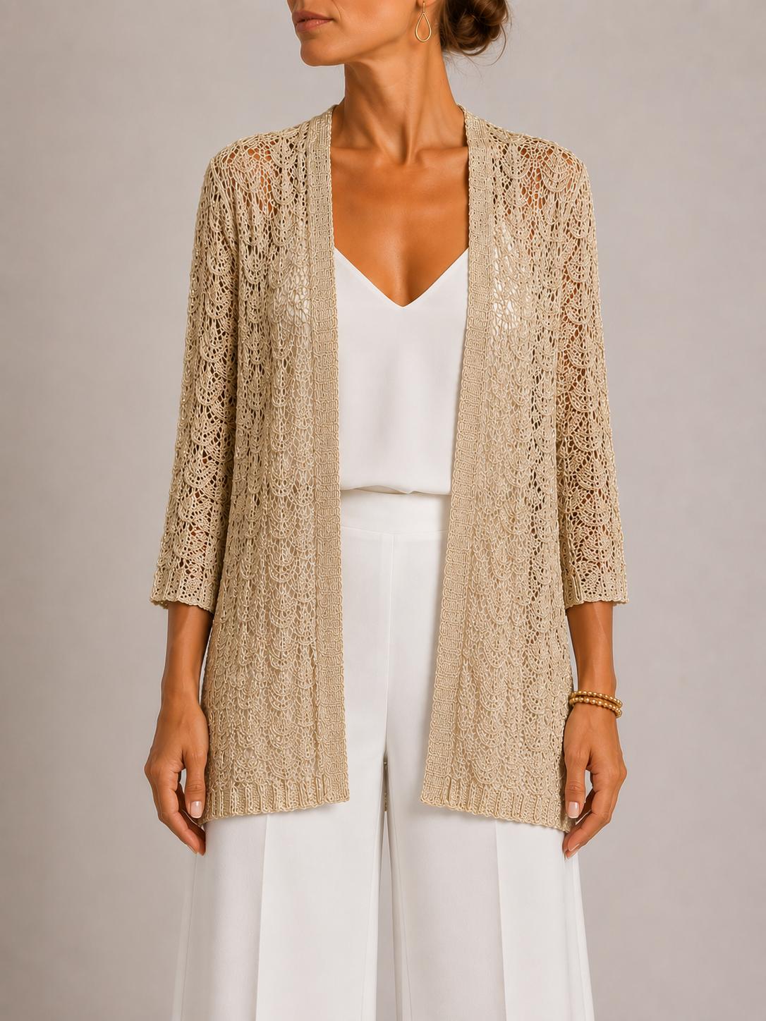 Cardigan lungo traforato