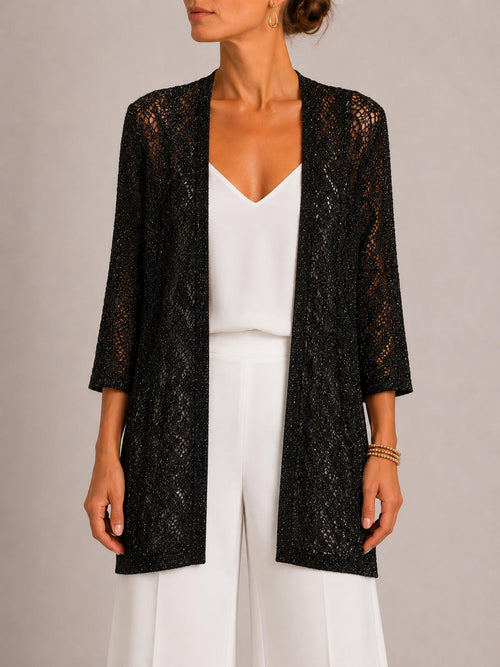 Cardigan lungo traforato