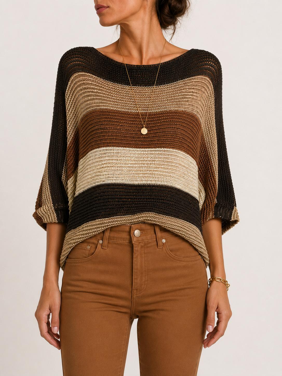 Maglia traforata righe