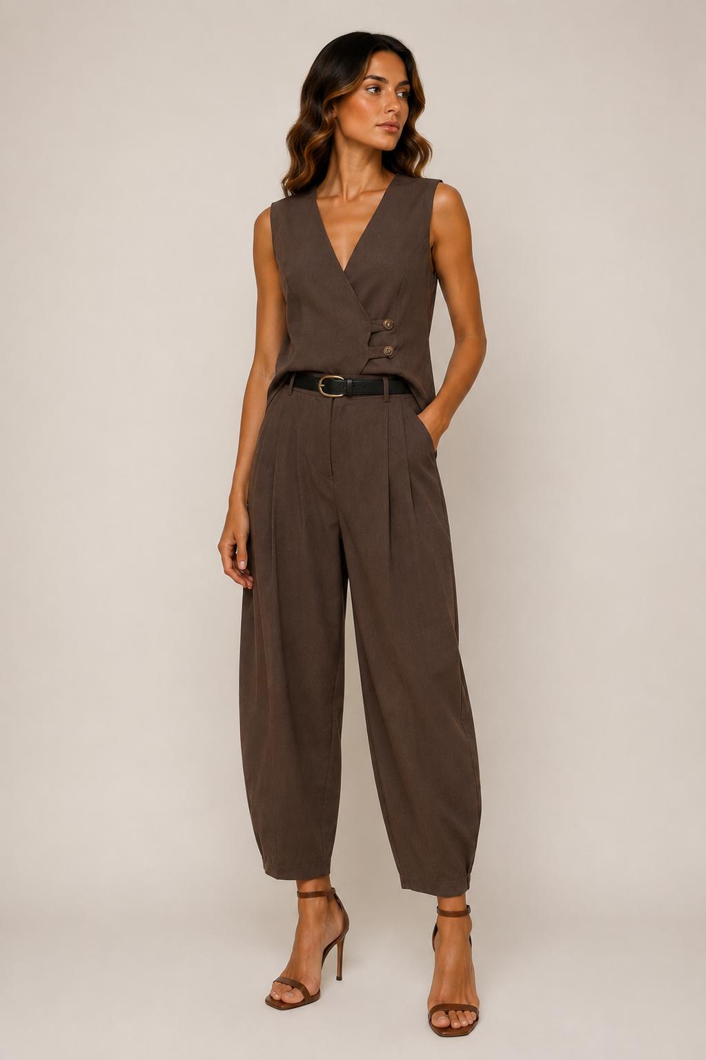 Pantalone balloon con pinces
