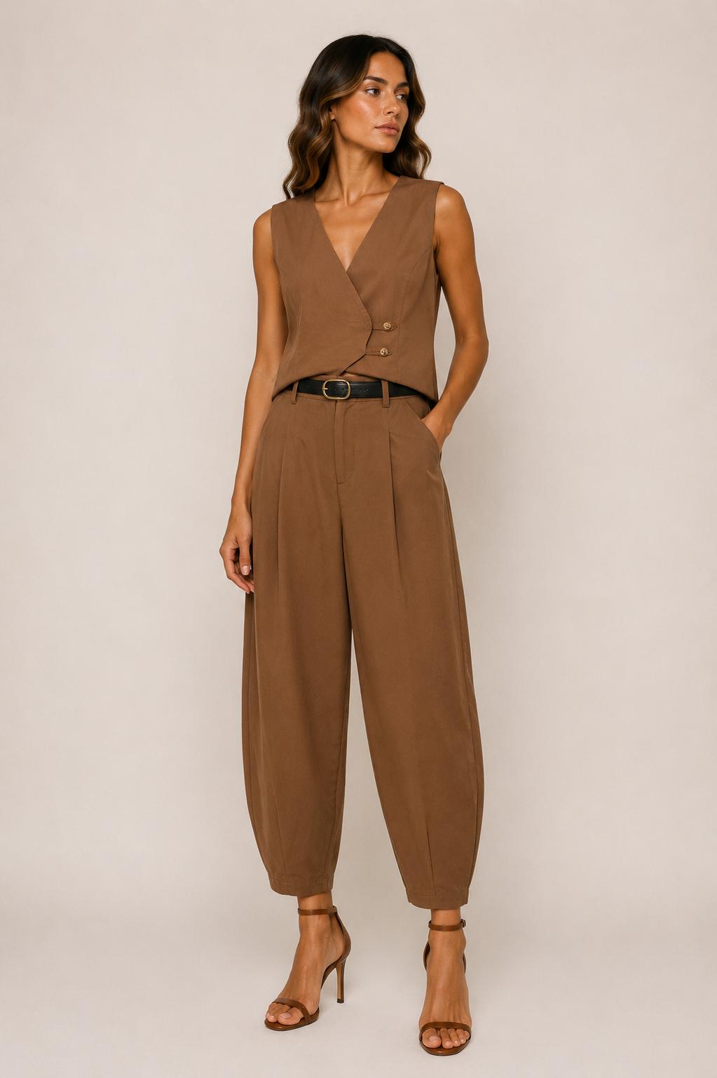 Pantalone balloon con pinces