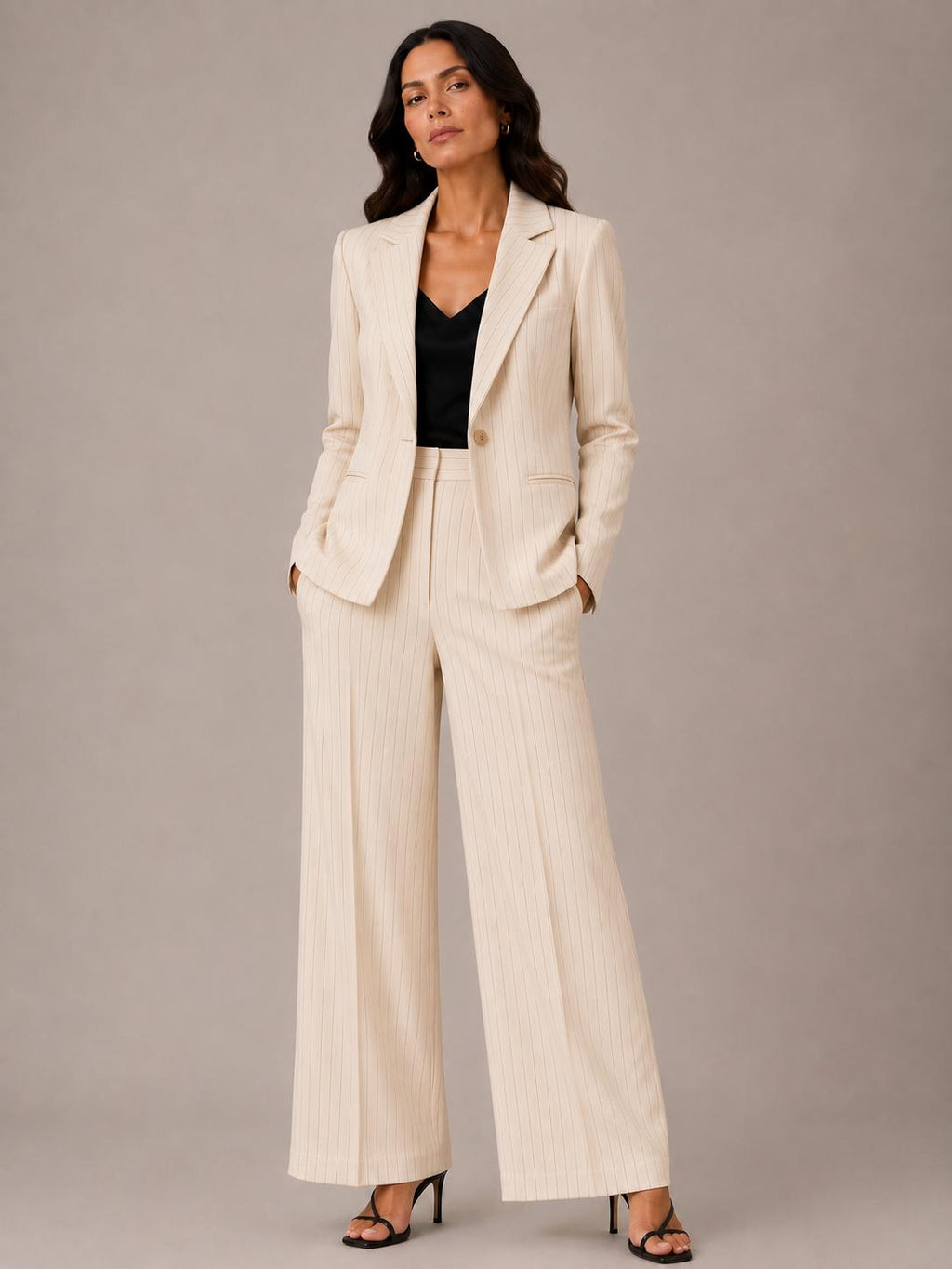 Pantalone palazzo gessato