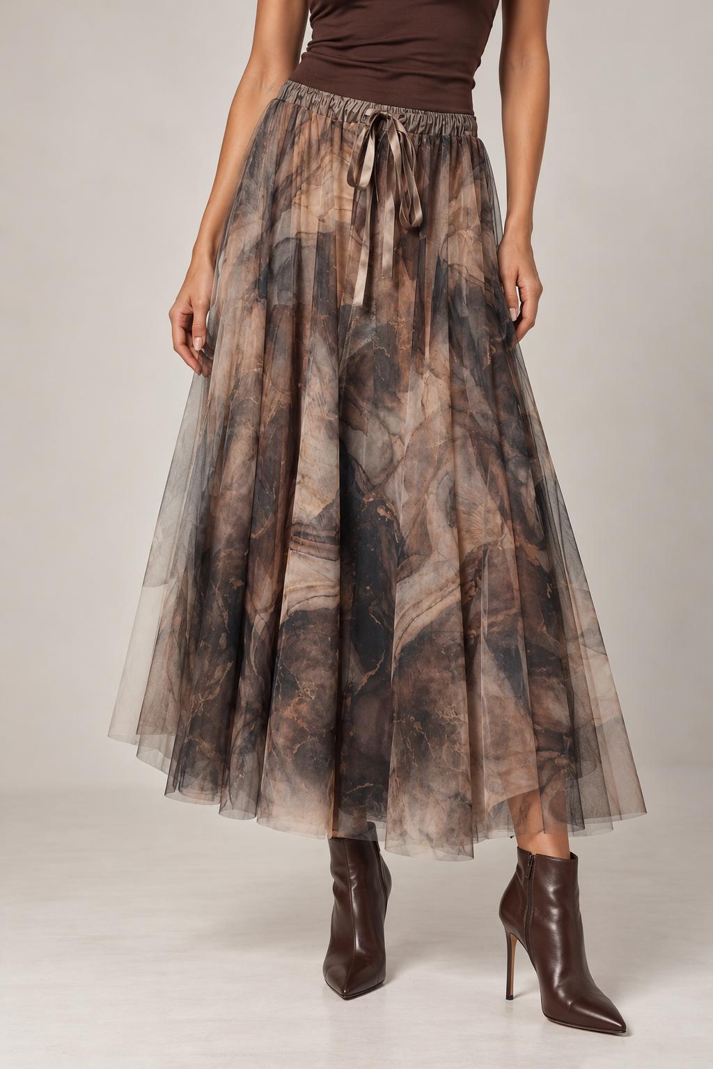 Gonna Longuette in Tulle