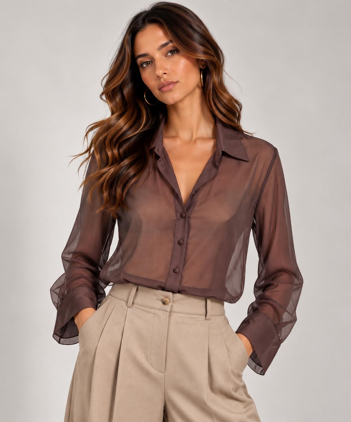 Camicia con Polsino Alto