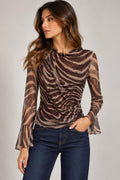Maglia Animalier con Drappeggio