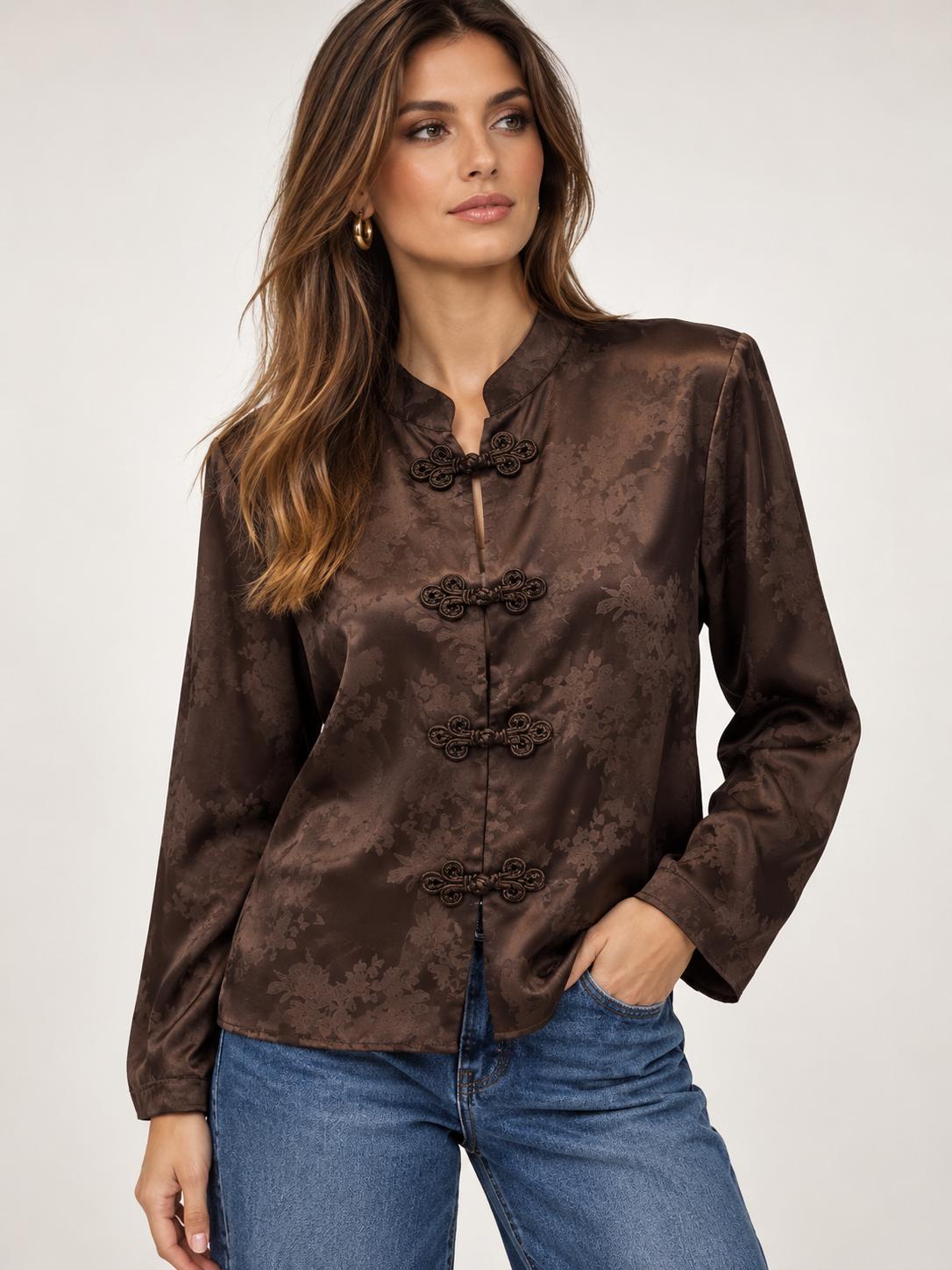 Camicia Satinata con Alamari