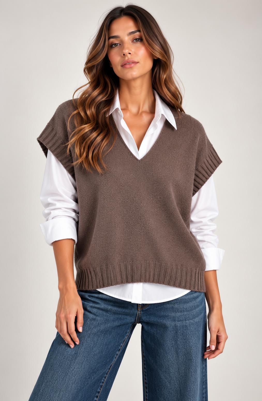 Maglia Gilet con Scollo a V
