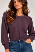 Cardigan con Bottoni Ricoperti