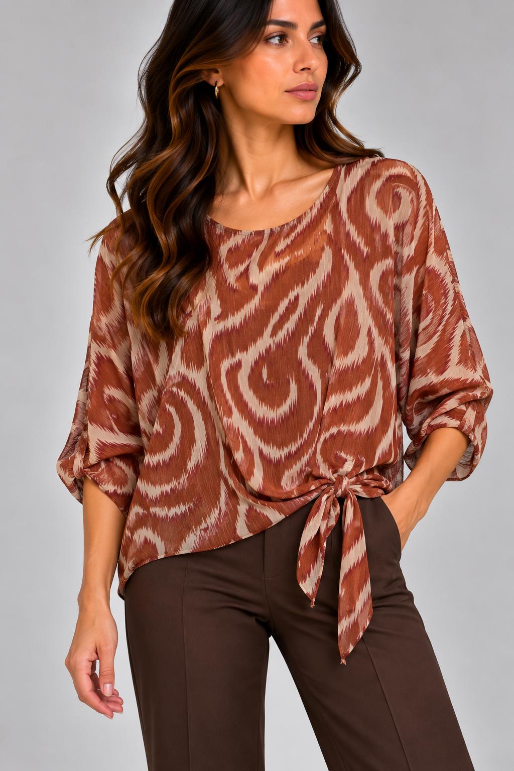 Blusa Fantasia con Nodo sul Fondo