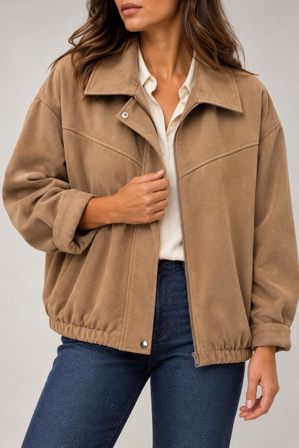 Giubbotto Oversize Curvy con Zip