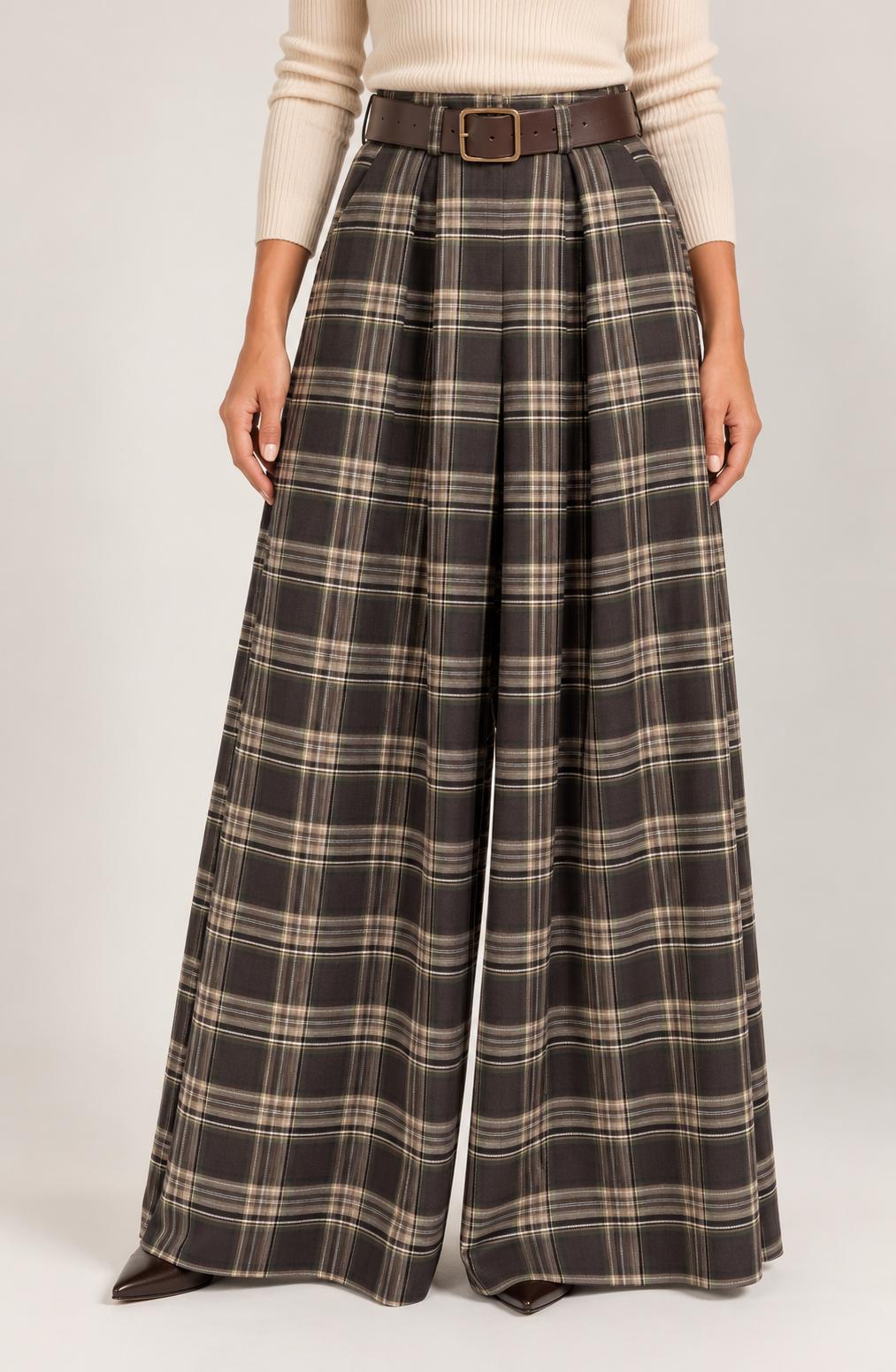 Pantalone Palazzo con Pinces