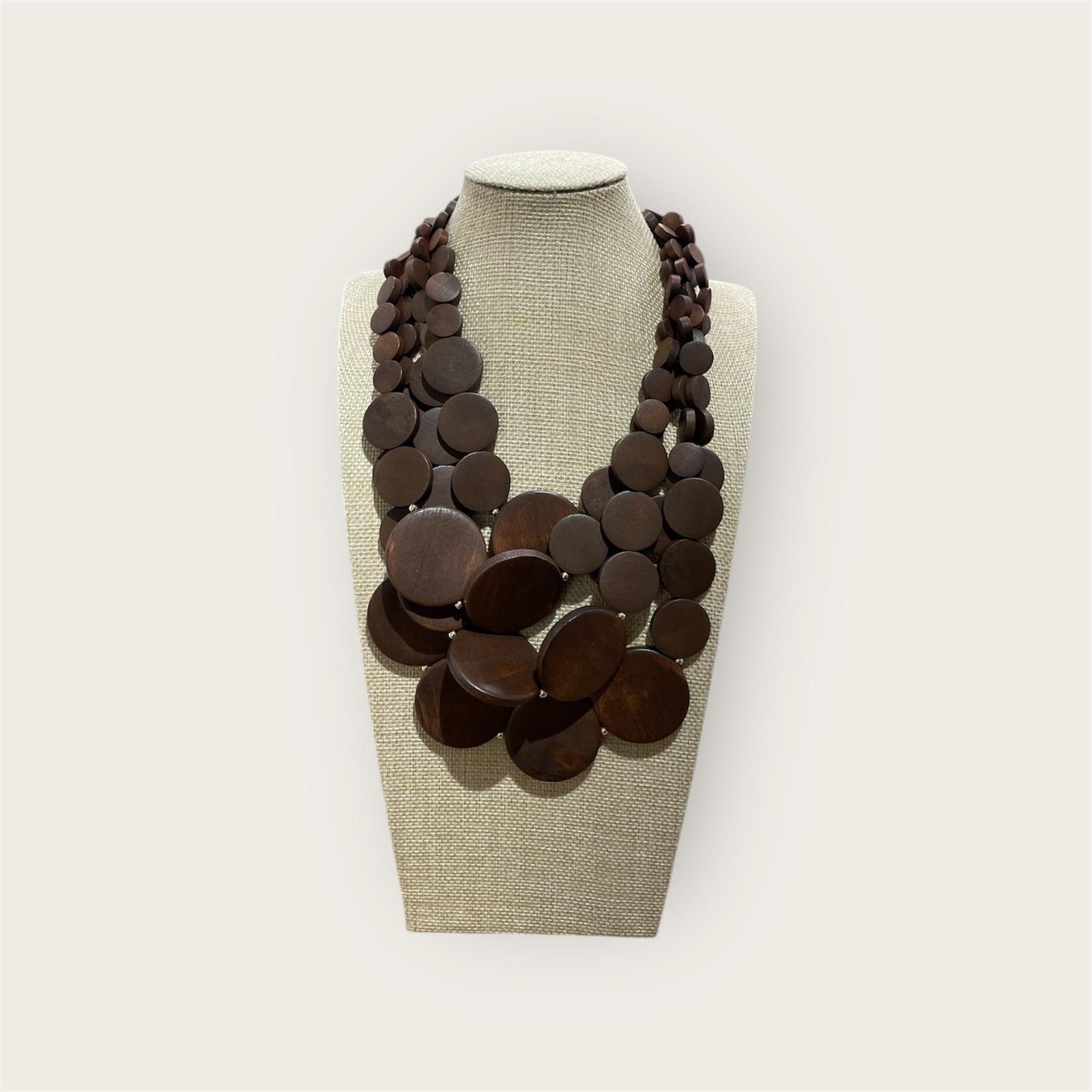 Collana 4 fili legno